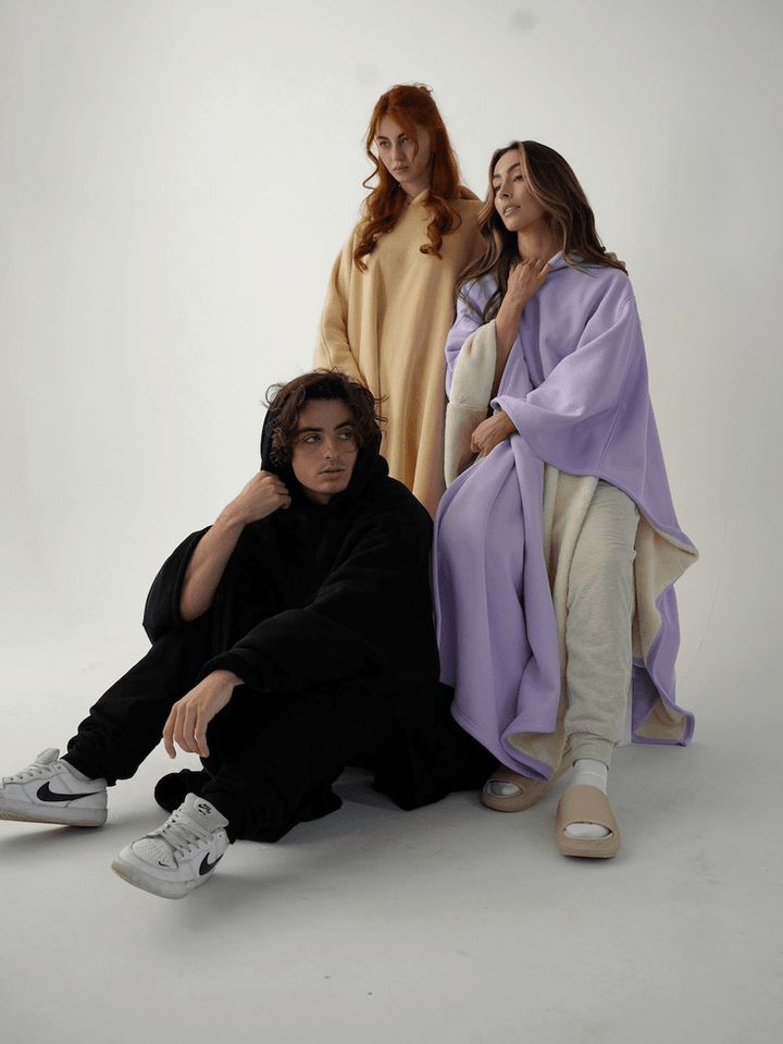 Drune | Luxuriöser Fleece-Poncho mit Kapuze für ultimativen Komfort