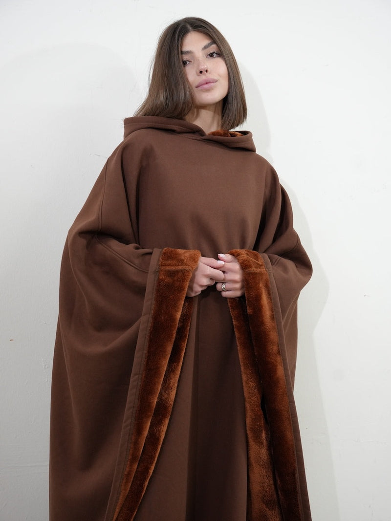 Drune | Luxuriöser Fleece-Poncho mit Kapuze für ultimativen Komfort