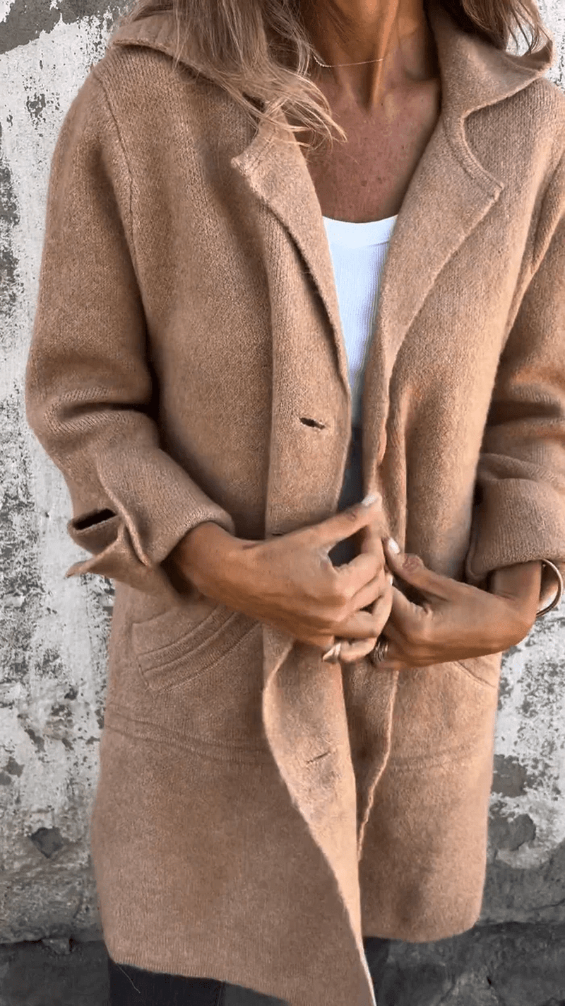 Drune | Lässiger langer Mantel mit Revers für stilvolles Layering