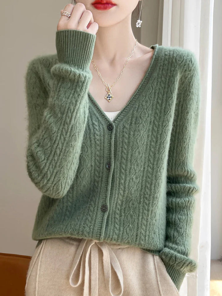 Drune | Damen Cashmere & Merino V-Ausschnitt Cardigan