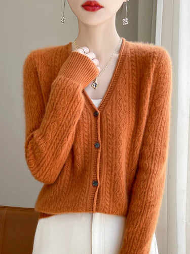 Drune | Damen Cashmere & Merino V-Ausschnitt Cardigan