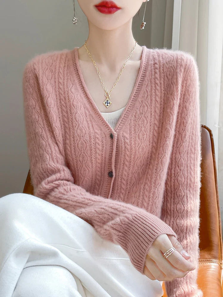 Drune | Damen Cashmere & Merino V-Ausschnitt Cardigan