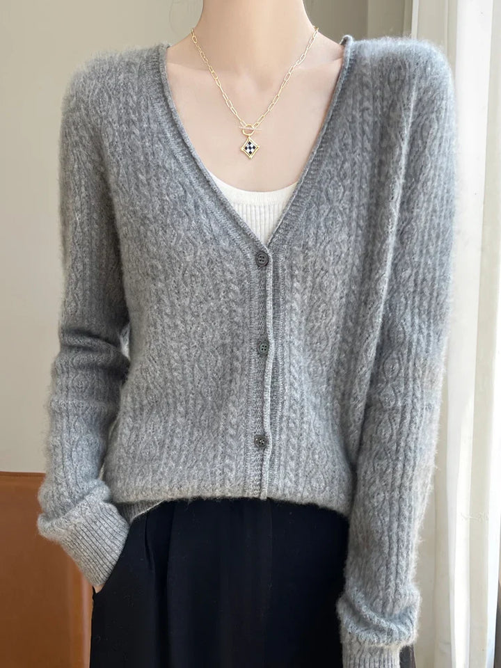 Drune | Damen Cashmere & Merino V-Ausschnitt Cardigan