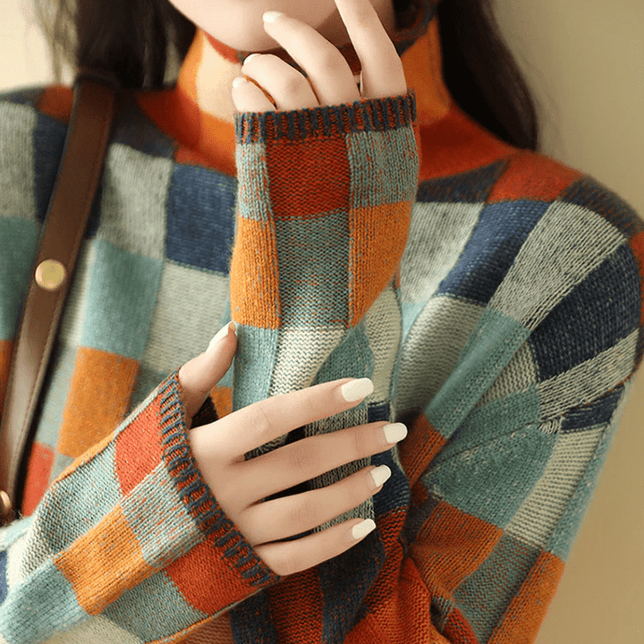 Drune | Gemütliche Couture Cashmere Patchwork Rollkragenpullover