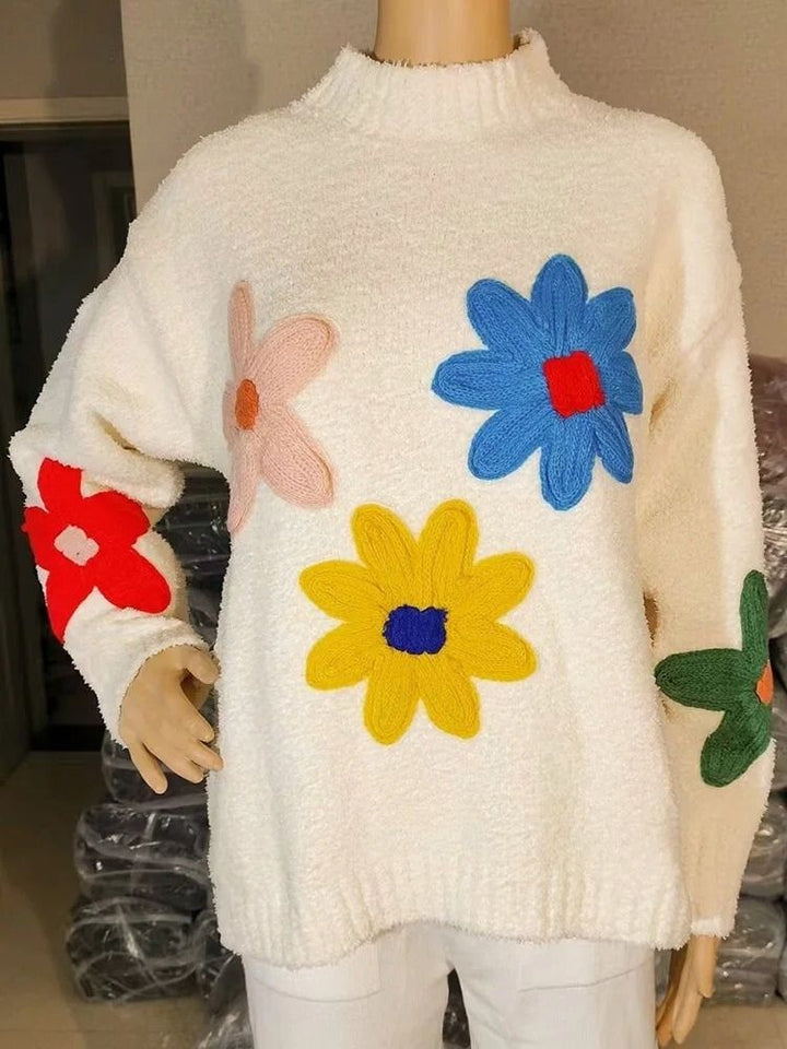 Drune | Schicker floraler Strickpullover für eleganten Stil