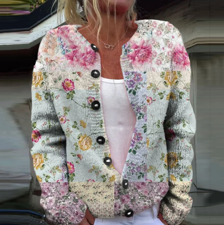 Drune | Floral Strick Cardigan Elegant & Gemütlich Damenpullover