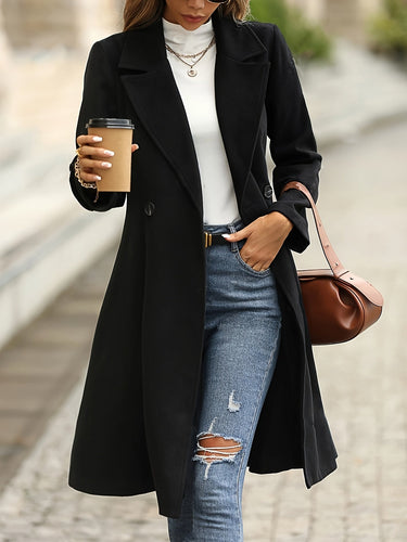 Drune | Eleganter Schwarzer Flare-Mantel für zeitlosen Stil