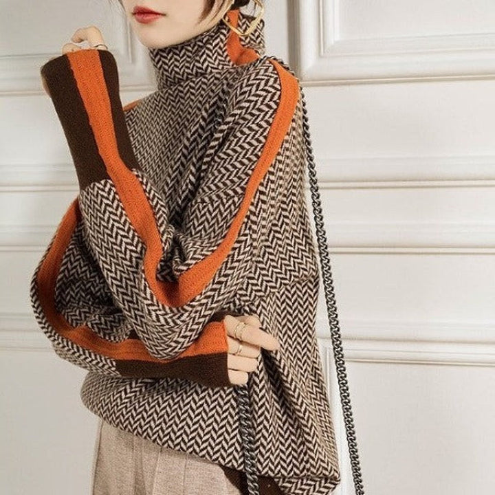 Drune | Gemütlicher Strickrollkragenpullover aus marmorierter Wolle