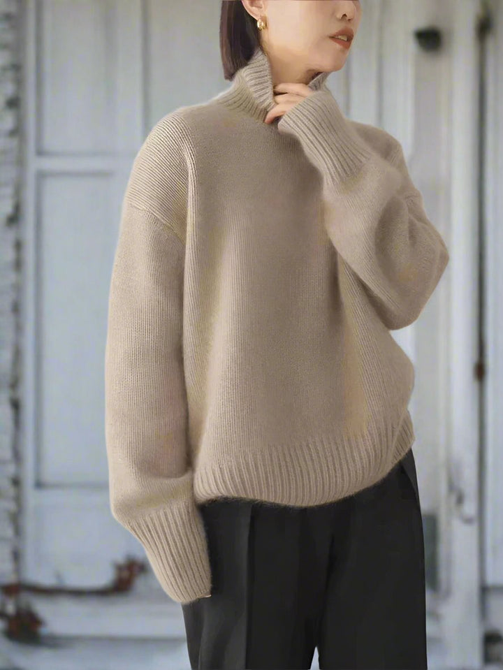 Drune | Hochkragen Pullover Wollmischung Übergroß Schnitt Weicher Strickkomfort
