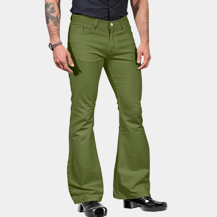 Drune | Schlaghosen Hohe Taille Maßgeschneiderte Passform Baumwollmischung Retro Stil