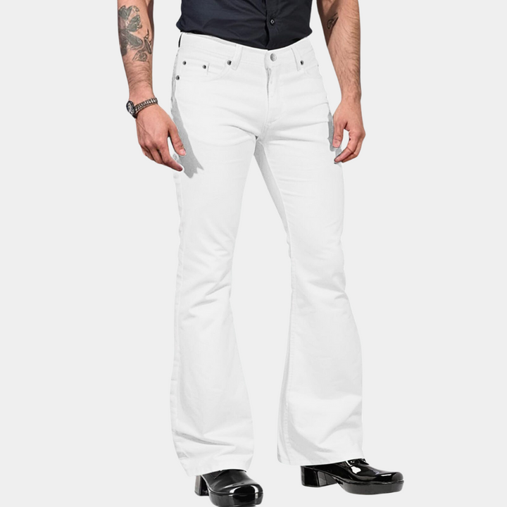 Drune | Schlaghosen Hohe Taille Maßgeschneiderte Passform Baumwollmischung Retro Stil