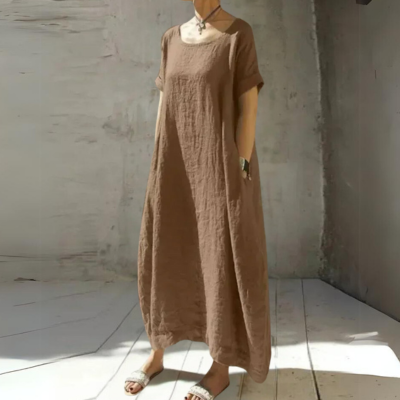 Drune | Weites Modell Baumwolle Maxikleid Sommerkleid
