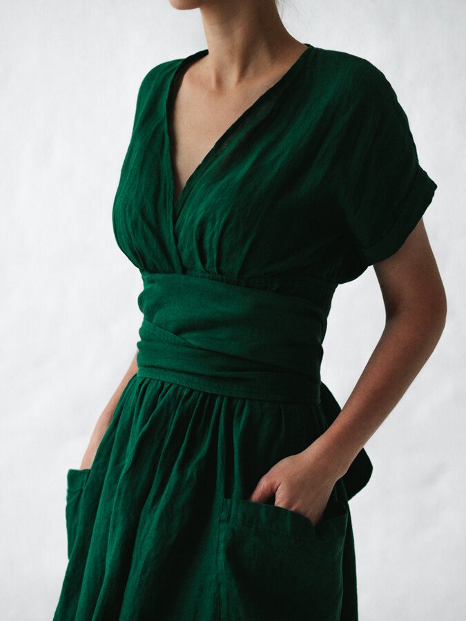 Drune | Leinen Wickelkleid