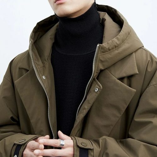 Drune | Herren Warm Wasserfest Trench - Elegantes Gestepptes Puffer Design