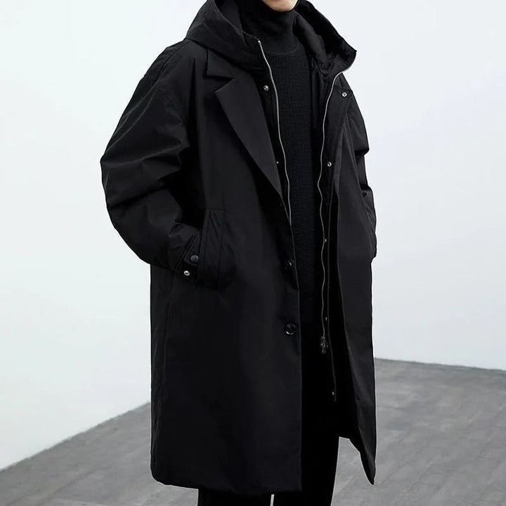 Drune | Herren Warm Wasserfest Trench - Elegantes Gestepptes Puffer Design