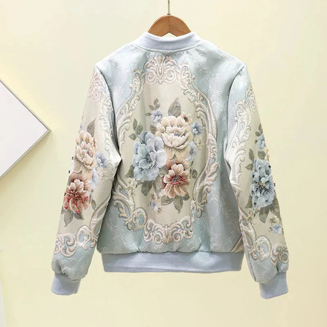 Drune | Gestickte Blumen Bomberjacke