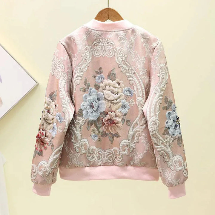 Drune | Gestickte Blumen Bomberjacke