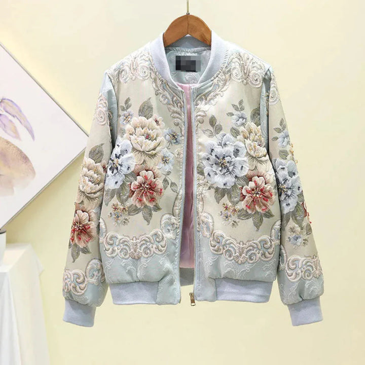 Drune | Gestickte Blumen Bomberjacke