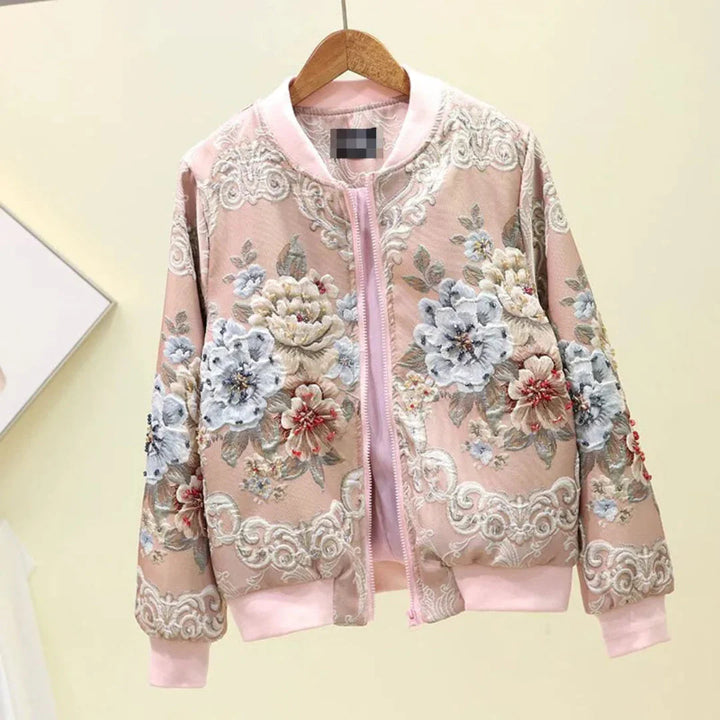 Drune | Gestickte Blumen Bomberjacke