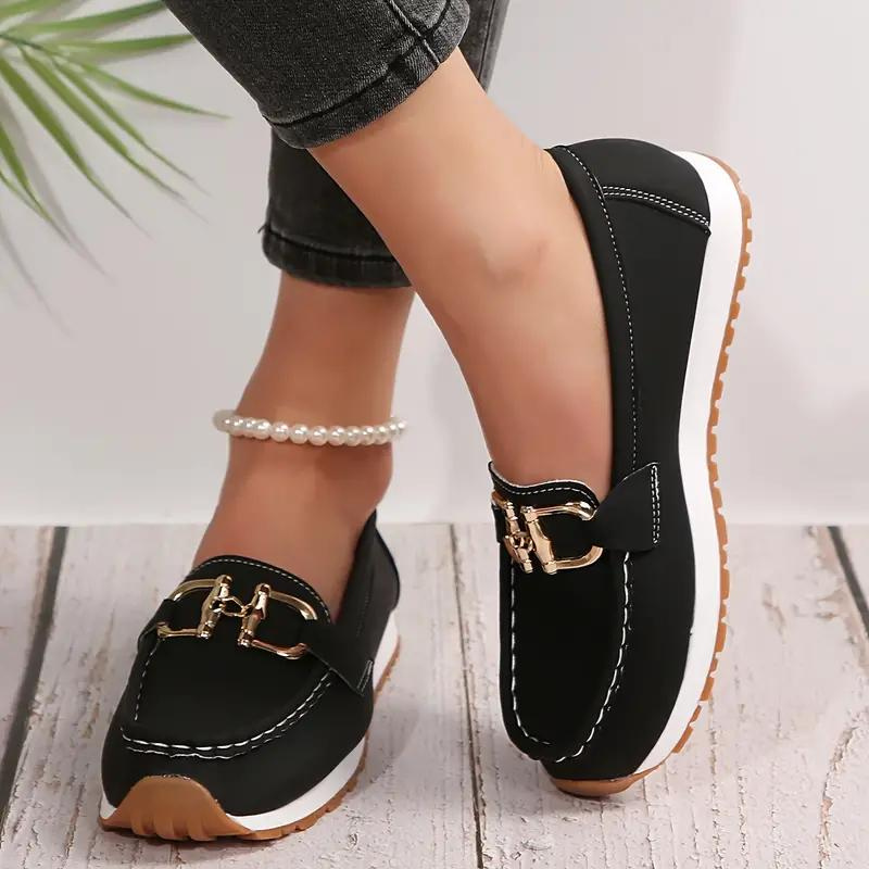 Drune | Metallische Schnalle Slip On Wanderschuhe Damenschuhe