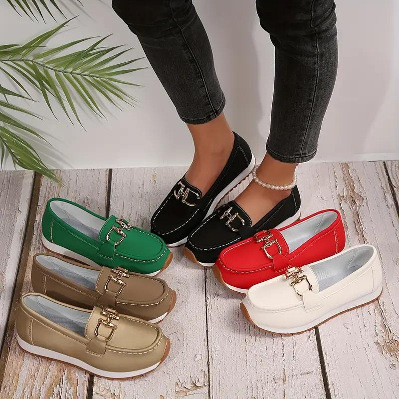Drune | Metallische Schnalle Slip On Wanderschuhe Damenschuhe