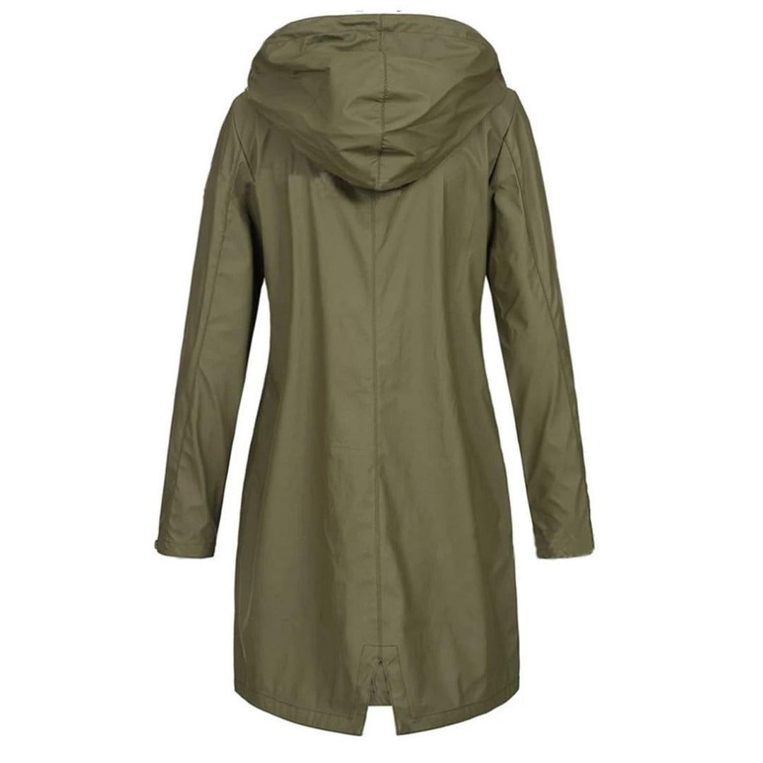 Drune | Langer Damen Herbstmantel mit Hohem Kragen und Knopfverschluss