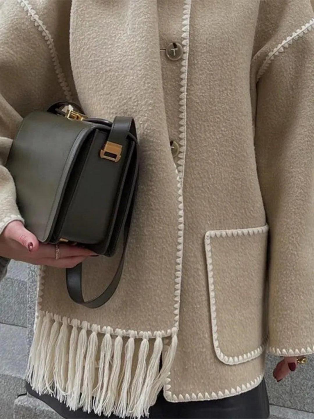 Drune | Langer Wollmantel Für Frauen Elegante Herbstoberbekleidung