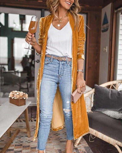 Drune | Offene Front-Cardigan - Längeres Design