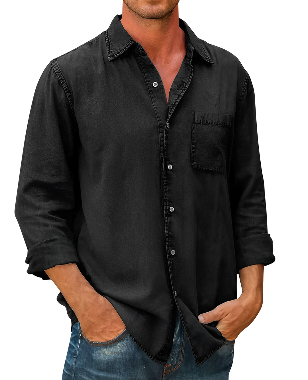 Drune | Langarm-Polo-Shirt für Herren - Bequeme Passform
