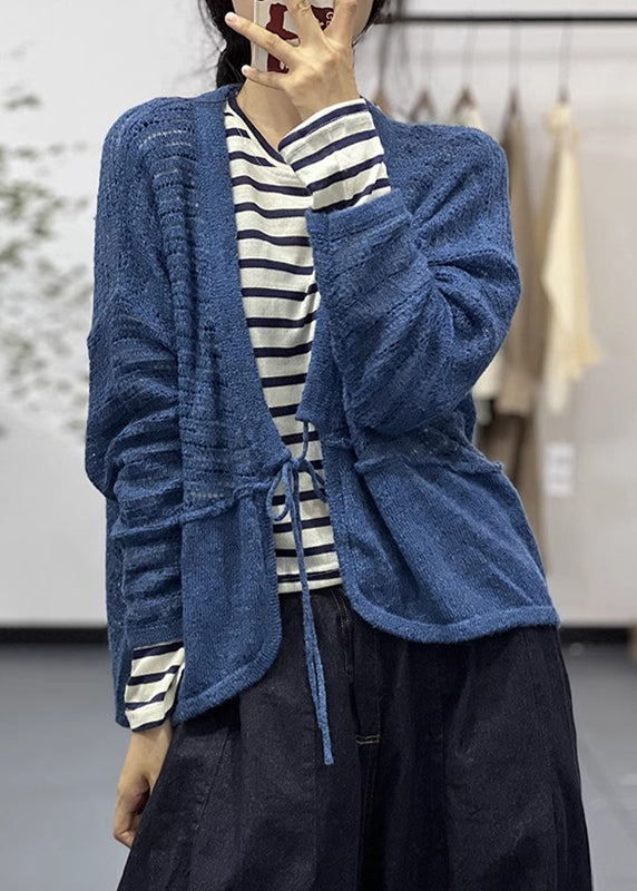 Drune | Khaki Schnür Patchwork Baumwoll Strickmäntel