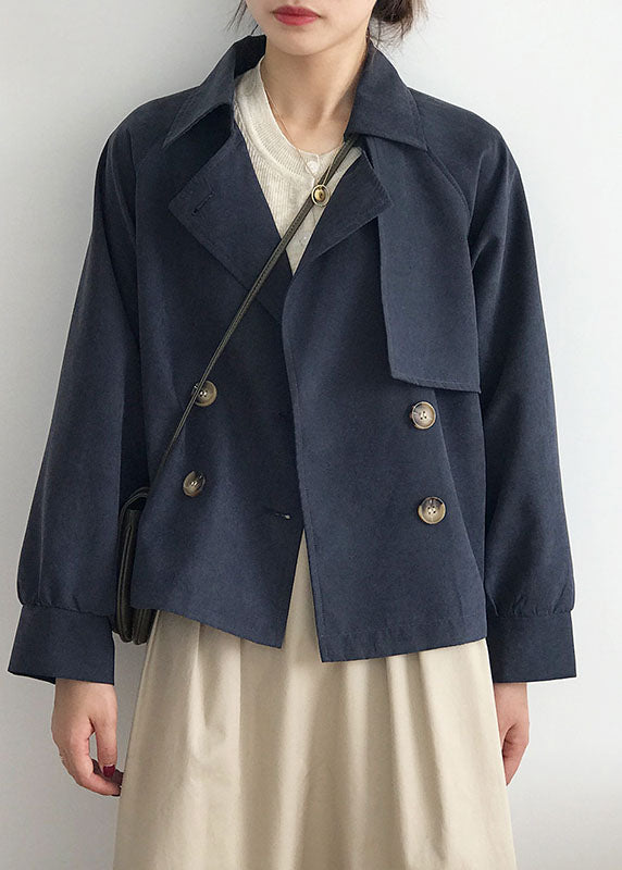 Drune | Khaki Peter Pan-Kragen Patchwork Knopf Trenchcoats Frühling