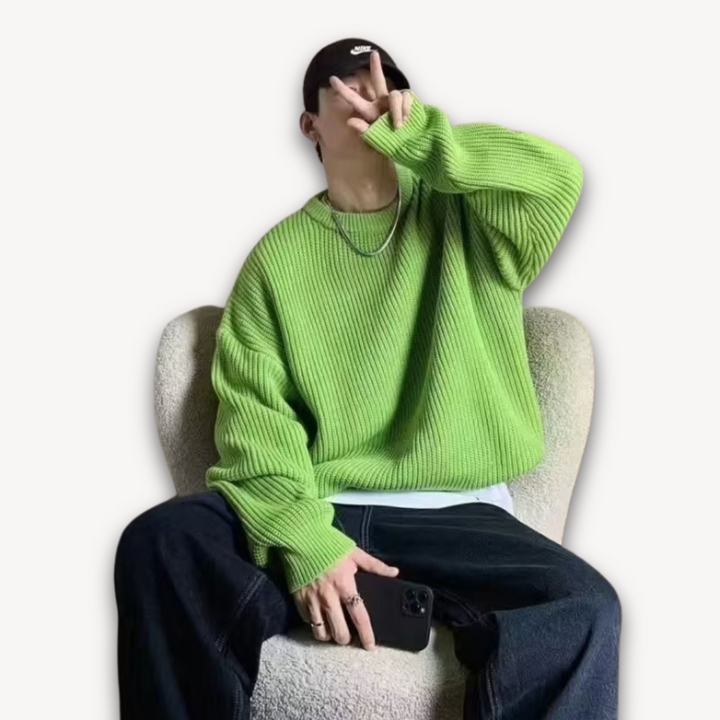 Drune | Herren-Strickpullover - Lässiger Oversize-Pullover für Erwachsene - Winterkleidung aus weichem Acryl