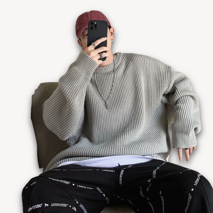 Drune | Herren-Strickpullover - Lässiger Oversize-Pullover für Erwachsene - Winterkleidung aus weichem Acryl