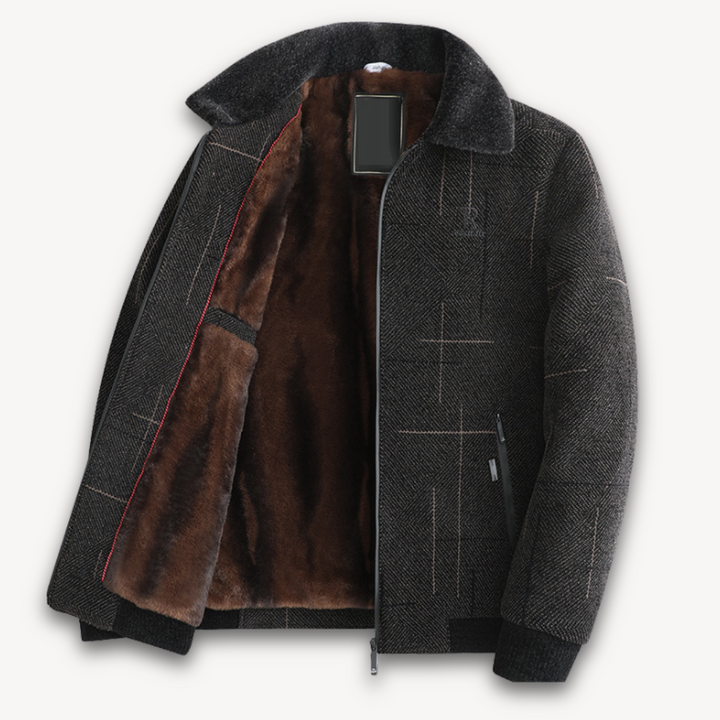 Drune | Herren-Winterjacke aus Wollmischung - Pelzgefütterte, warme Oberbekleidung