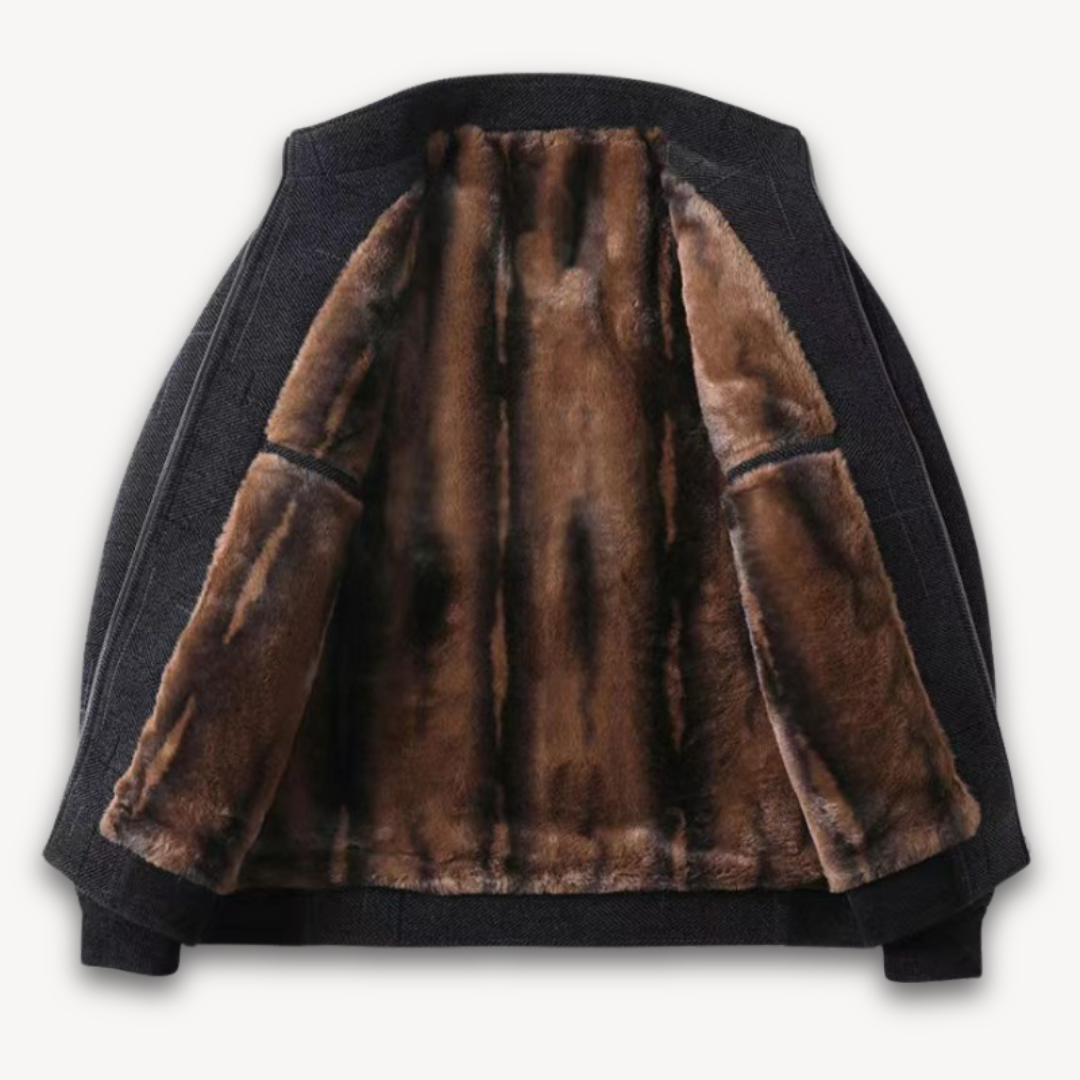 Drune | Herren-Winterjacke aus Wollmischung - Pelzgefütterte, warme Oberbekleidung