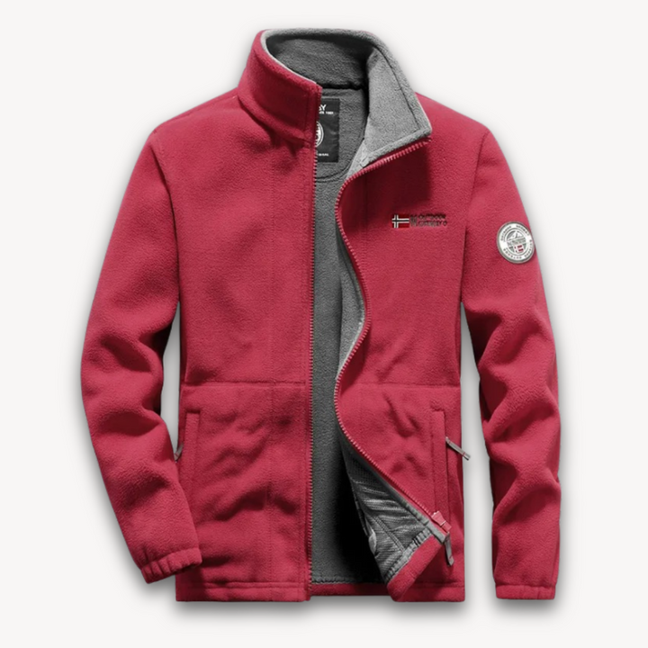 Drune | Herren Fleecejacke, warmer Winter-Outdoormantel - durchgehender Reißverschluss