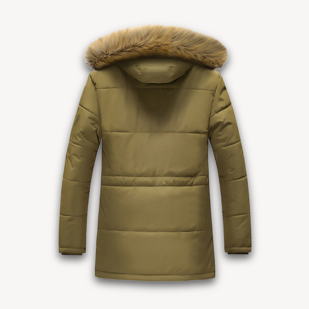 Drune | Wasserdichte Winterjacke für Herren - Kapuze aus Kunstpelz