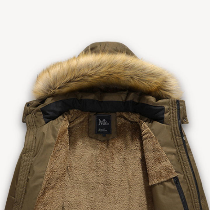 Drune | Wasserdichte Winterjacke für Herren - Kapuze aus Kunstpelz
