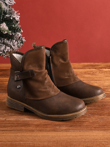 Drune | Stiefeletten Leder Und Wildleder Niedriger Absatz Dekorative Riemen Und Nieten