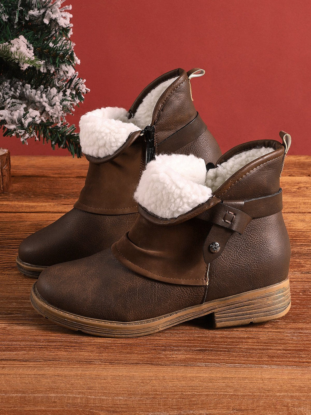 Drune | Stiefeletten Leder Und Wildleder Niedriger Absatz Dekorative Riemen Und Nieten