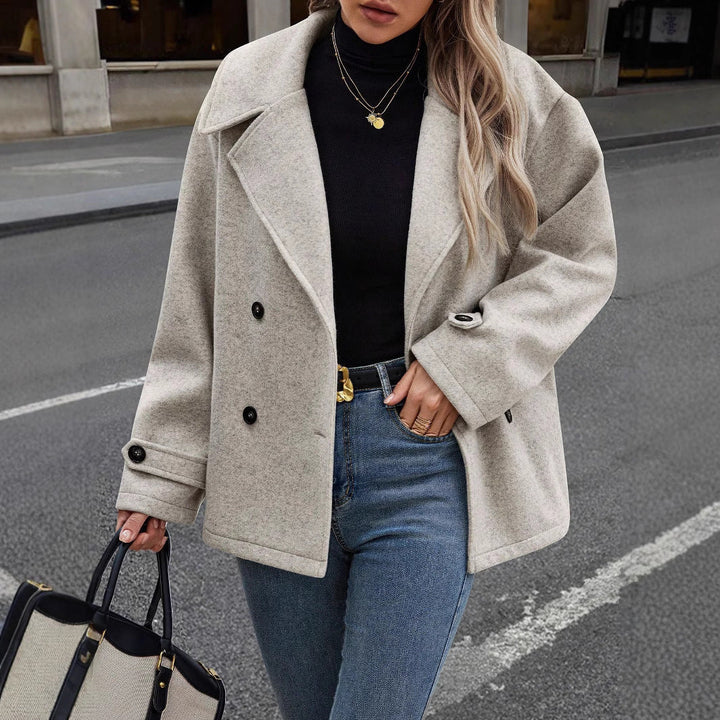 Drune | Damen Lockere Jacke Aus Wollmix mit Knopfverschluss