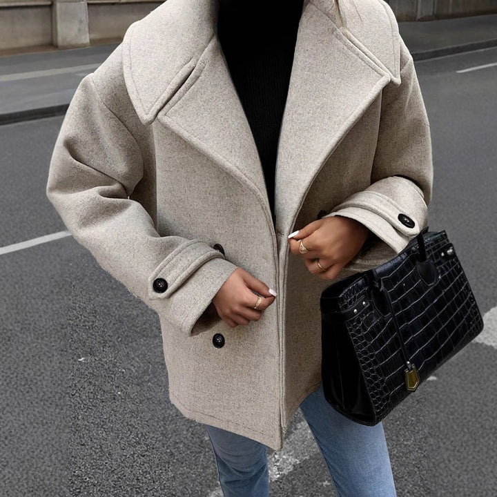 Drune | Damen Lockere Jacke Aus Wollmix mit Knopfverschluss