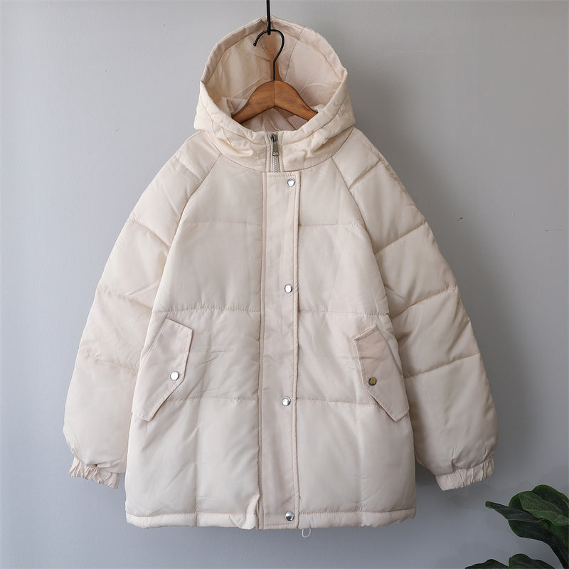 Drune | Damen Locker Geschnittene Gepolsterte Winterjacke mit Kapuze und Taschen