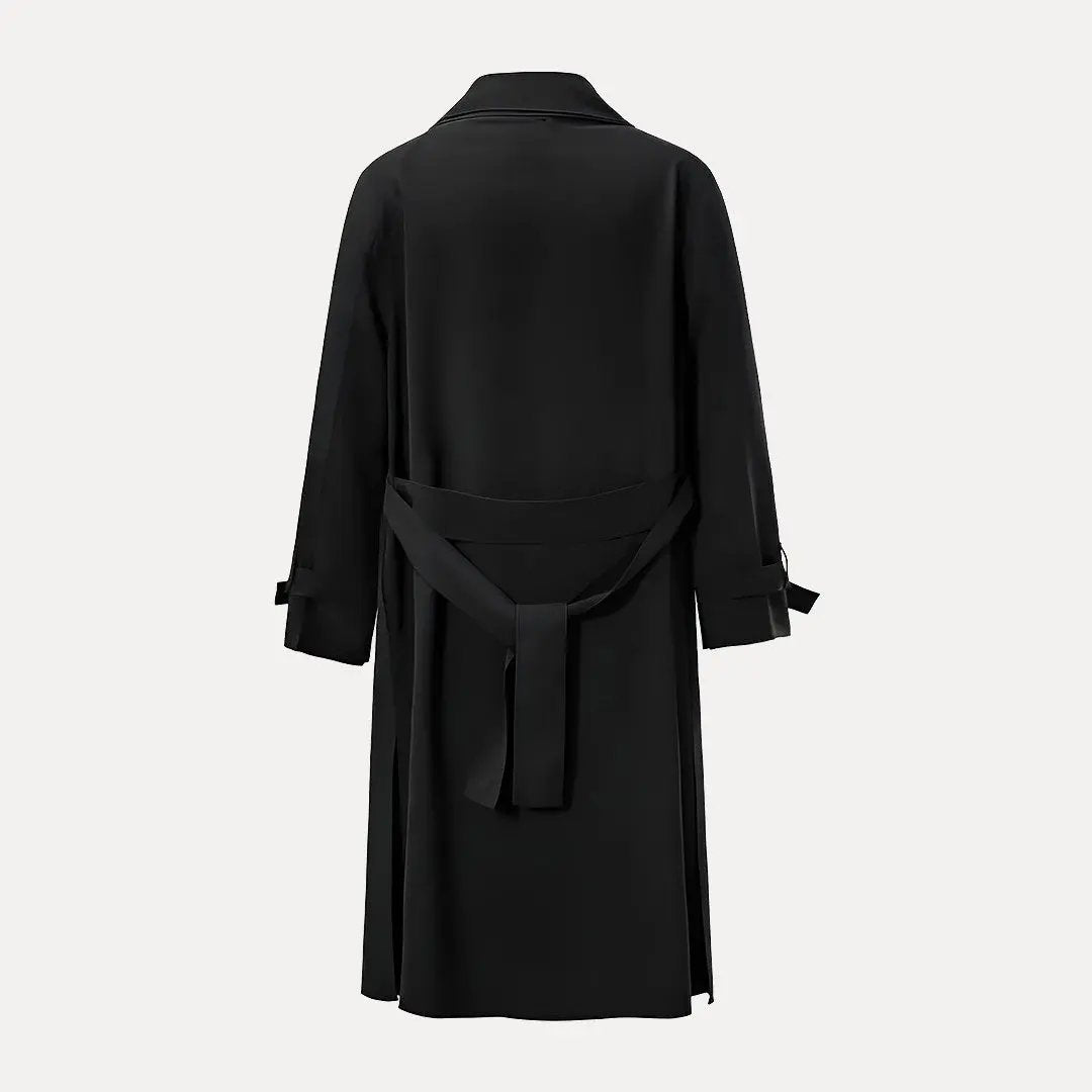 Drune | Rückenband Taille Revers Trenchcoat
