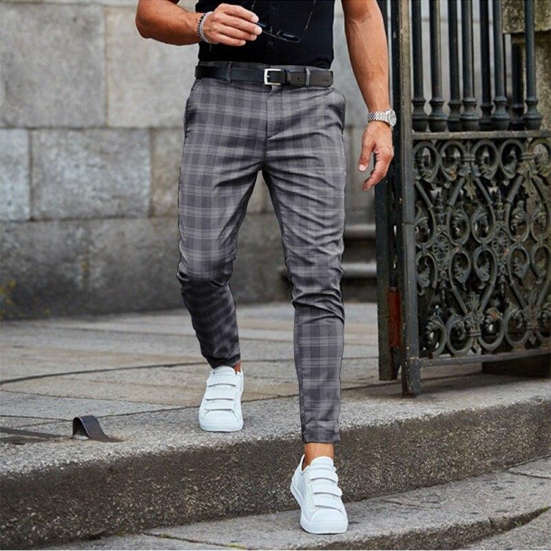 Drune | Chinos Slim Fit Schmal Zulaufende Beine Atmungsaktiver Stoff Karomuster