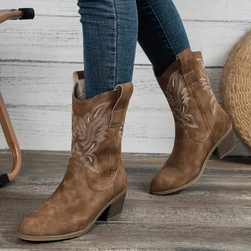 Drune | Cowboy Damen Stiefeletten mit Absatz