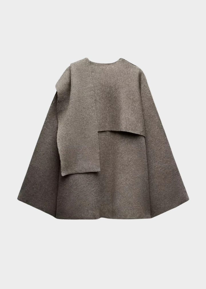 Drune | Damen Luxus Wolle Cape Jacket mit Lockere Passform