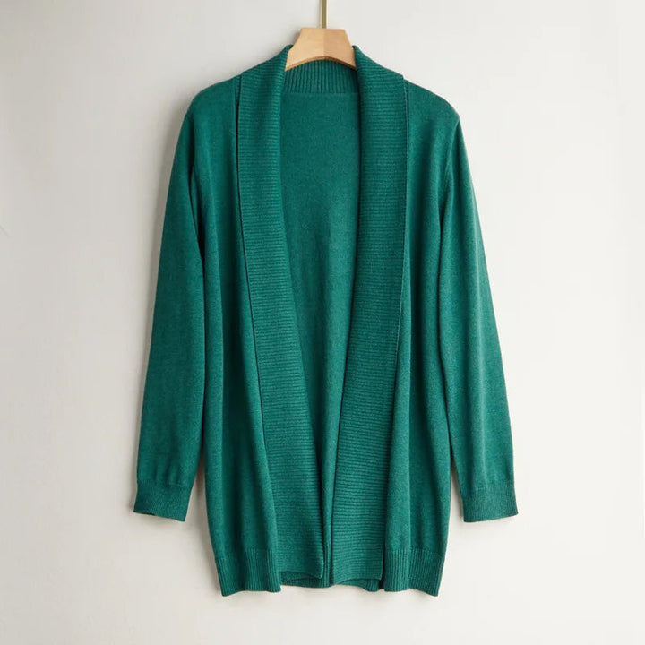 Drune | Damen Kaschmir Cardigan mit offener Vorderseite und langen Ärmeln