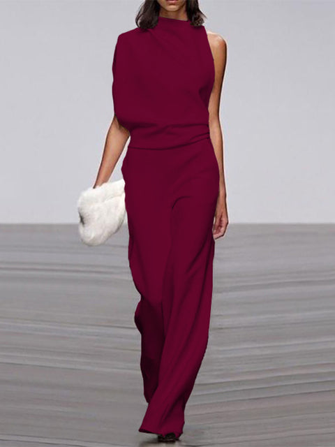 Drune | One Shoulder Jumpsuit Mit Weiten Beinen