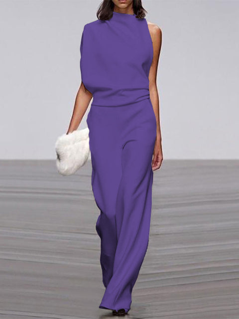 Drune | One Shoulder Jumpsuit Mit Weiten Beinen